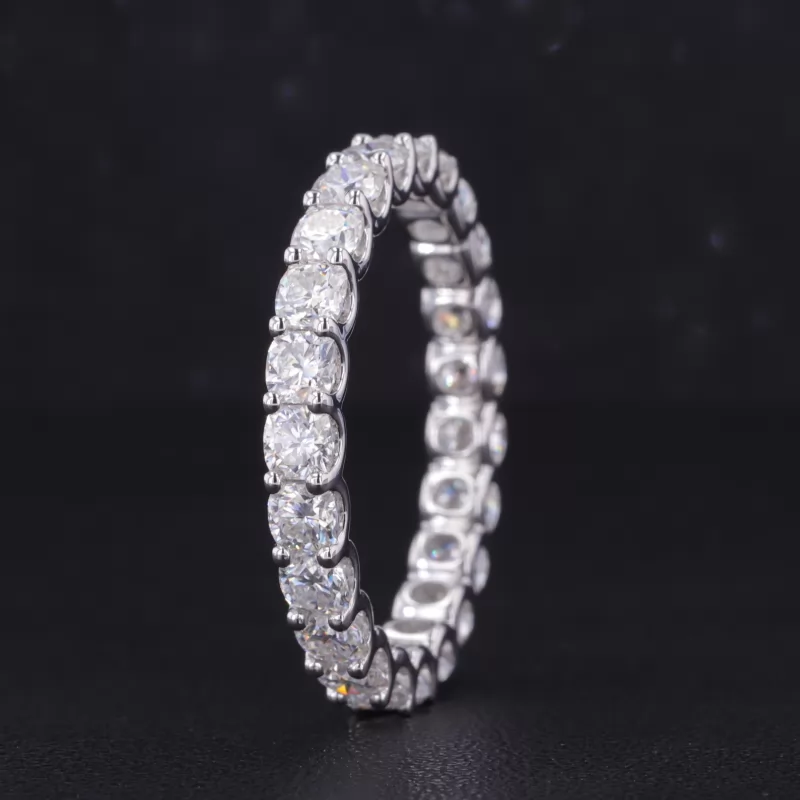 3×3mm Cushion Cut Moissanite 14K Gold Diamond Eternity Rings