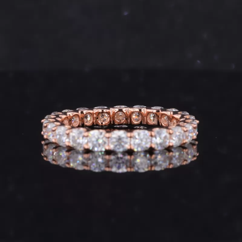 3×3mm Cushion Cut Moissanite 14K Gold Diamond Eternity Rings