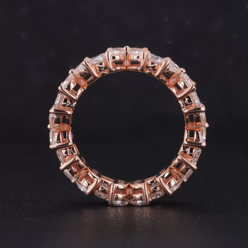 4mm Round Brilliant Cut Moissanite & 2×4mm Marquise Cut Moissanite Diamond Eternity Rings