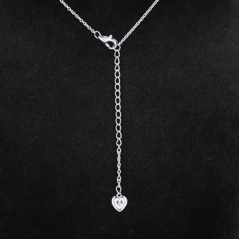 6×8mm Oval Cut Moissanite & 4×6mm Pear Cut Moissanite 14K White Gold Fancy Shape Design Diamond Pendant Necklace
