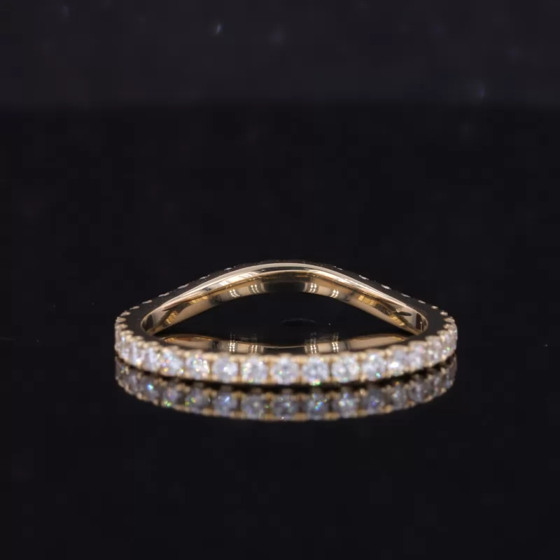 1.5mm Round Brilliant Cut Moissanite 14K Yellow Gold Diamond Ring