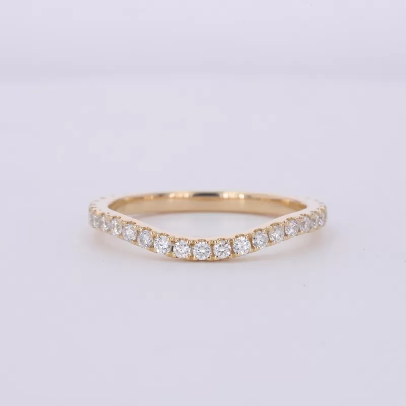 1.5mm Round Brilliant Cut Moissanite 14K Yellow Gold Diamond Ring