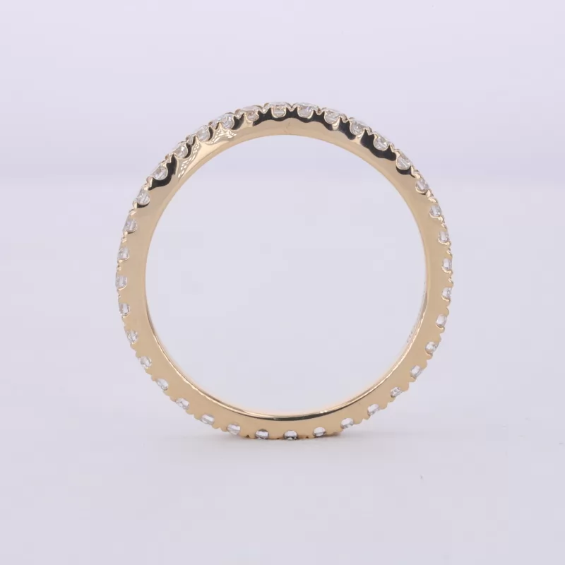 1.5mm Round Brilliant Cut Moissanite 14K Yellow Gold Diamond Ring