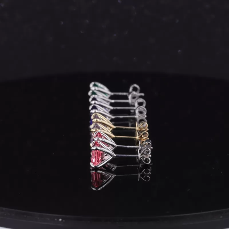 7×7mm Asscher Cut Lab Gemstones Diamond Stud Earrings