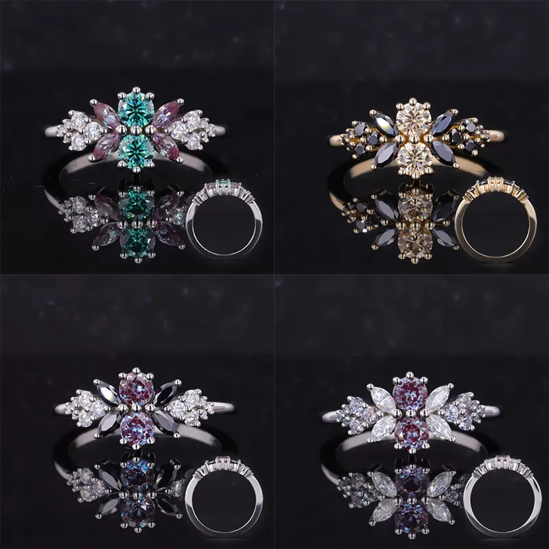 4mm Round Brilliant Cut Lab Gemstones Vintage Engagement Rings