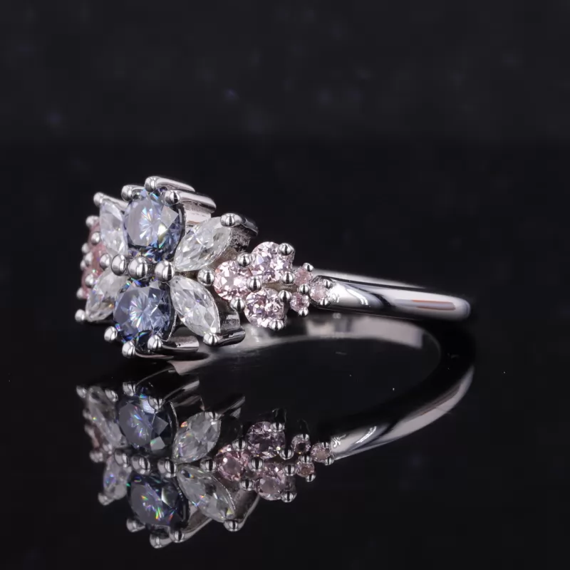 4mm Round Brilliant Cut Lab Gemstones Vintage Engagement Rings