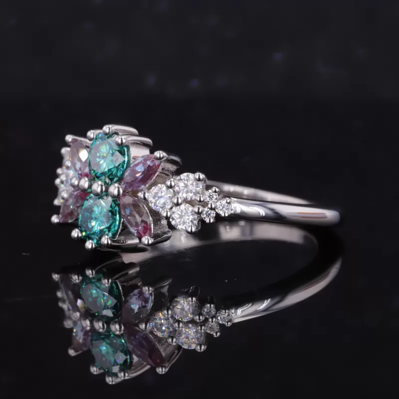 4mm Round Brilliant Cut Lab Gemstones Vintage Engagement Rings