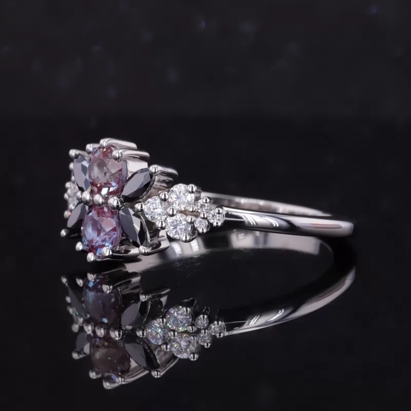 4mm Round Brilliant Cut Lab Gemstones Vintage Engagement Rings