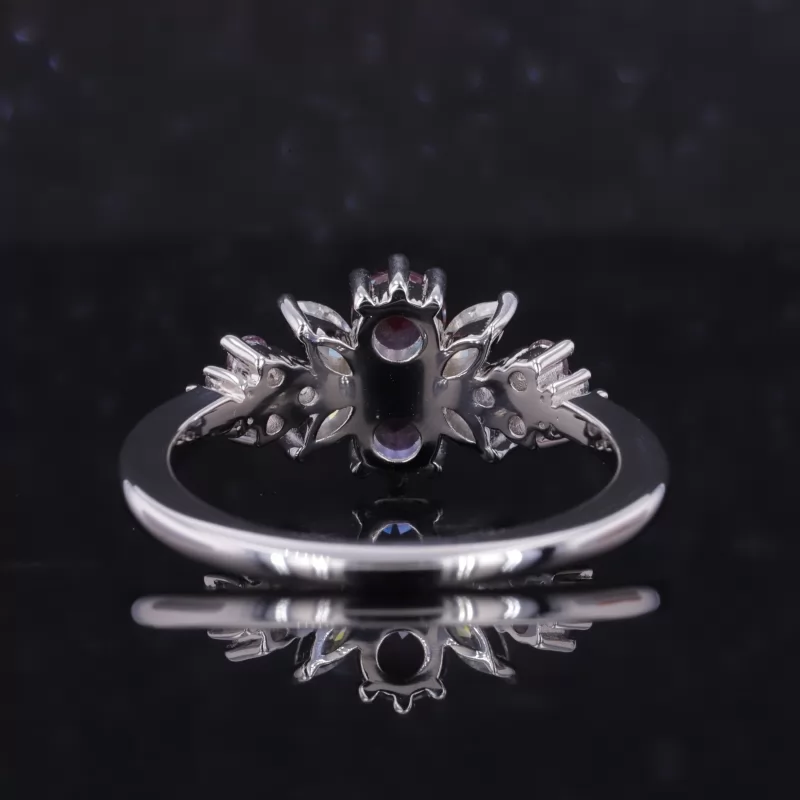 4mm Round Brilliant Cut Lab Gemstones Vintage Engagement Rings