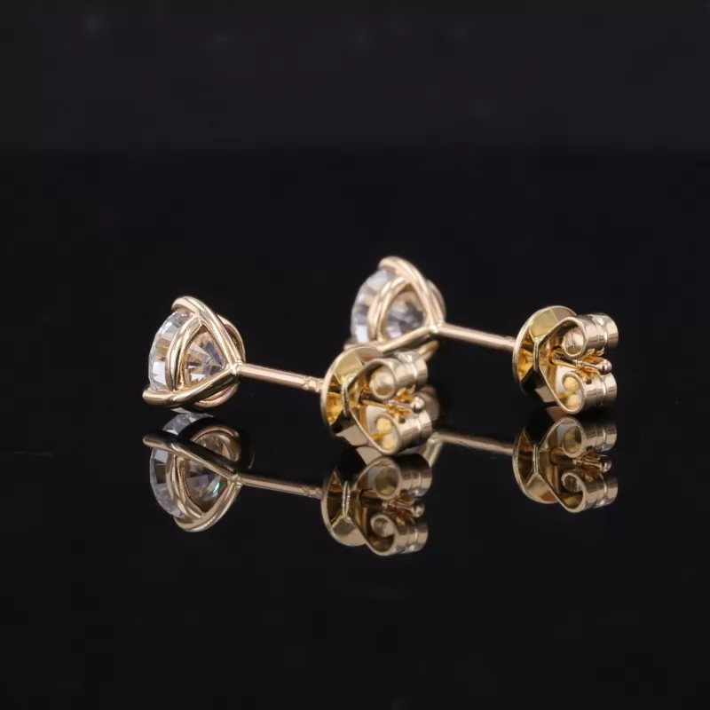 4.85mm Round Brilliant Cut Lab Grown Diamond 14K Yellow Gold Diamond Stud Earrings