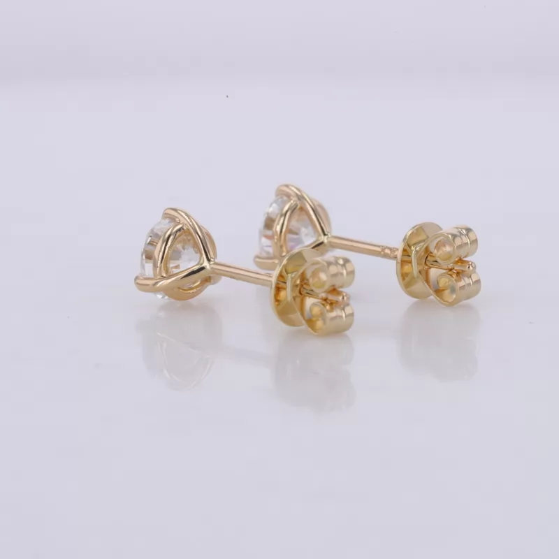 4.85mm Round Brilliant Cut Lab Grown Diamond 14K Yellow Gold Diamond Stud Earrings