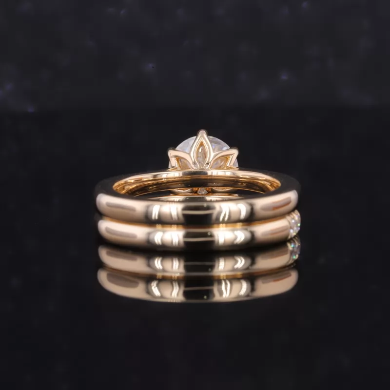 6.25mm Round Brilliant Cut Lab Grown Diamond 14K Yellow Gold Stackable Rings