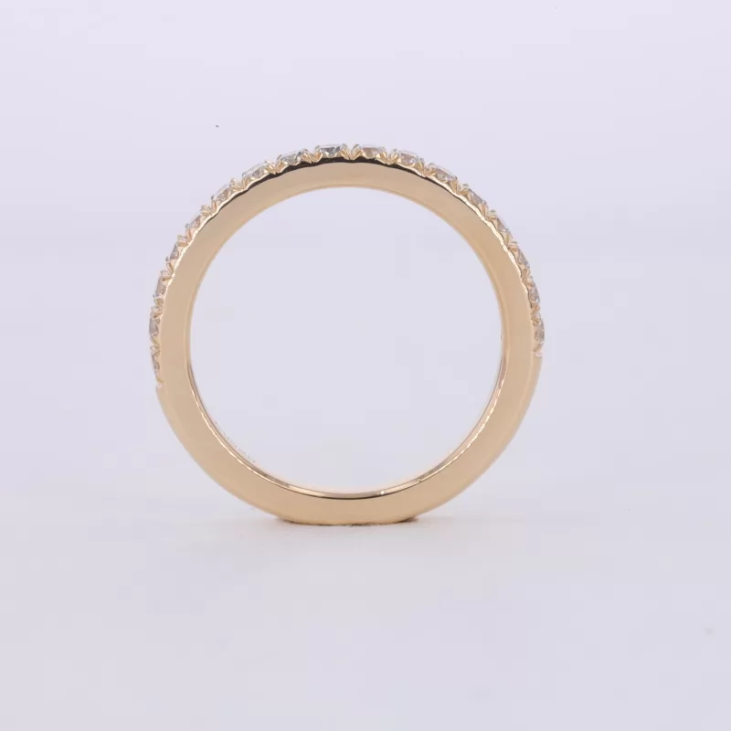 6.25mm Round Brilliant Cut Moissanite 14K Yellow Gold Stackable Rings