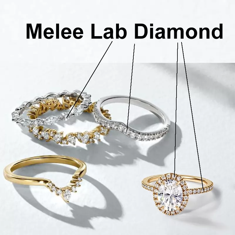 Melee Diamond 0.003ct to 0.15ct ( 0.8mm to 3.4mm ) Round Brilliant Cut HPHT Lab Grown Diamond