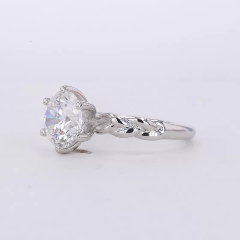 9.37mm Round Brilliant Cut Lab Grown Diamond PT950 Solitaire Engagement Ring