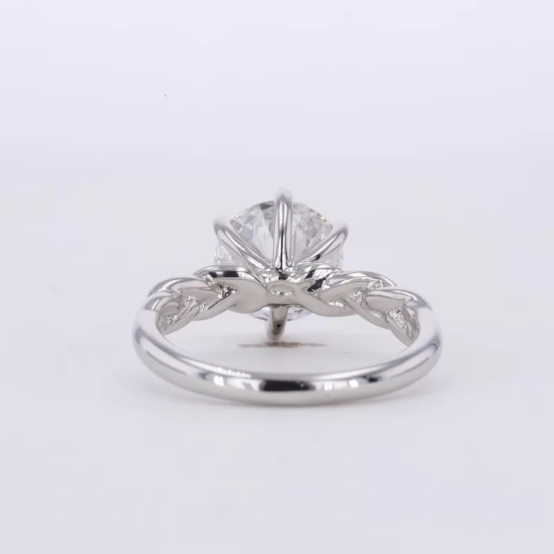 9.37mm Round Brilliant Cut Lab Grown Diamond PT950 Solitaire Engagement Ring