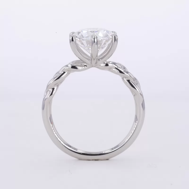 9.37mm Round Brilliant Cut Lab Grown Diamond PT950 Solitaire Engagement Ring