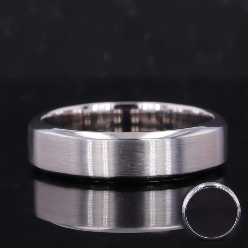 14K White Gold Flat Comfort Fit Wedding Ring