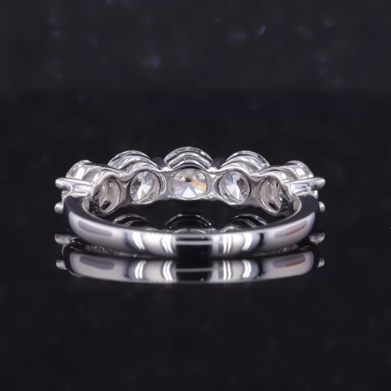 5.3mm Round Brilliant Cut Lab Grown Diamond 18K White Gold Five Stone Diamond Ring