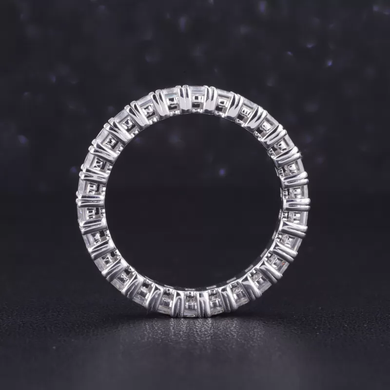 2.5×2.5mm Princess Cut Moissanite 14K White Gold Diamond Eternity Ring