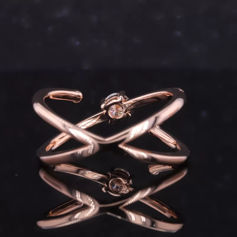 4mm Round Brilliant Cut Moissanite & Lab Grown Diamond & Lab Grown Sapphire Vintage Engagement Rings