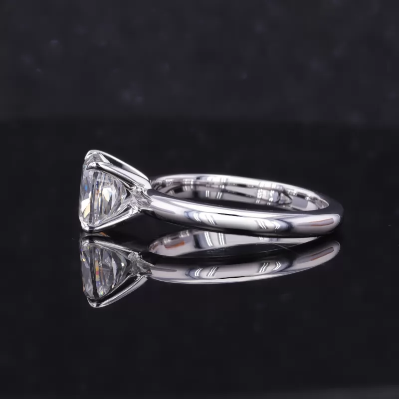 7.24×6.74mm Cushion Cut Lab Grown Diamond 10K White Gold Solitaire Engagement Ring