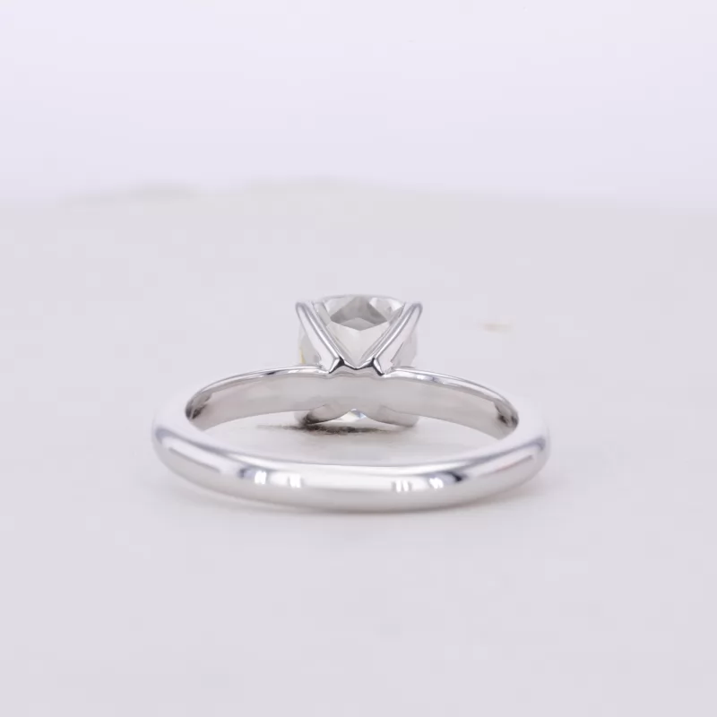 7.24×6.74mm Cushion Cut Lab Grown Diamond 10K White Gold Solitaire Engagement Ring