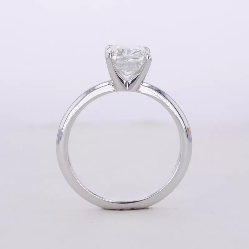 7.24×6.74mm Cushion Cut Lab Grown Diamond 10K White Gold Solitaire Engagement Ring