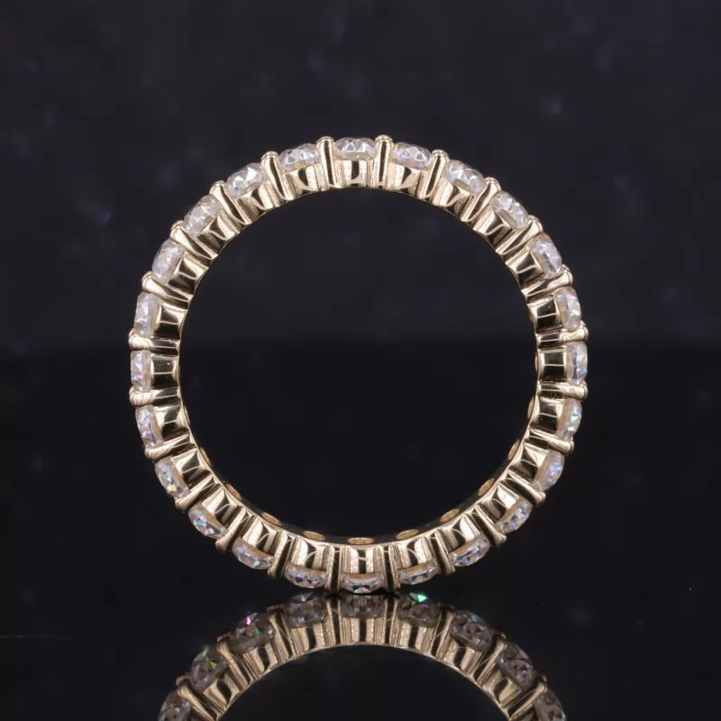 2.5×3.5mm Oval Cut Moissanite 14K Yellow Gold Diamond Eternity Ring