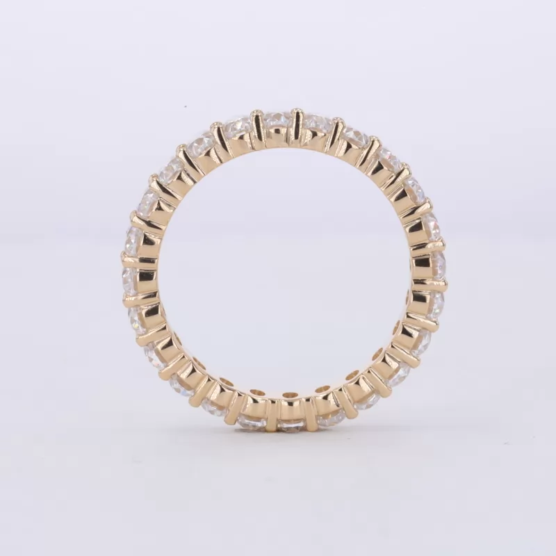 2.5×3.5mm Oval Cut Moissanite 14K Yellow Gold Diamond Eternity Ring