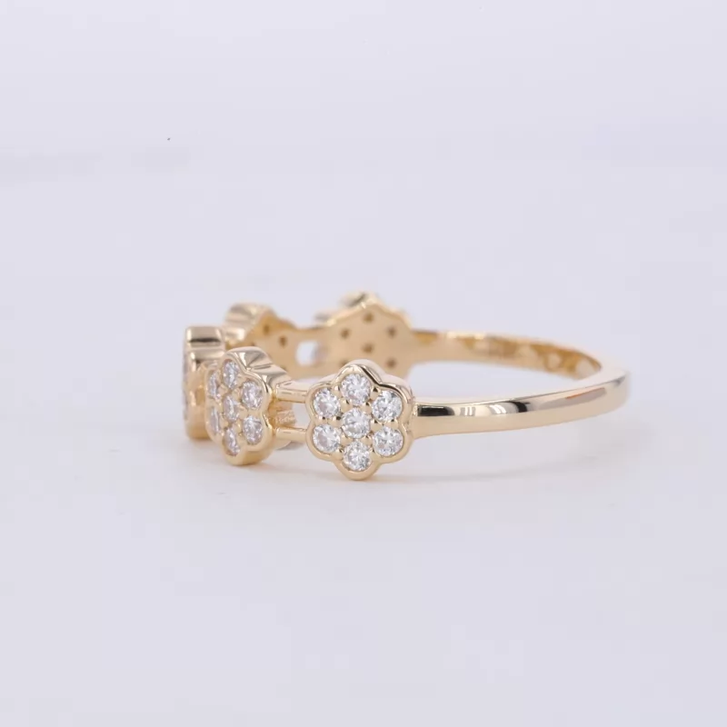 1.4mm Round Brilliant Cut Moissanite 10K Yellow Gold Vintage Engagement Ring