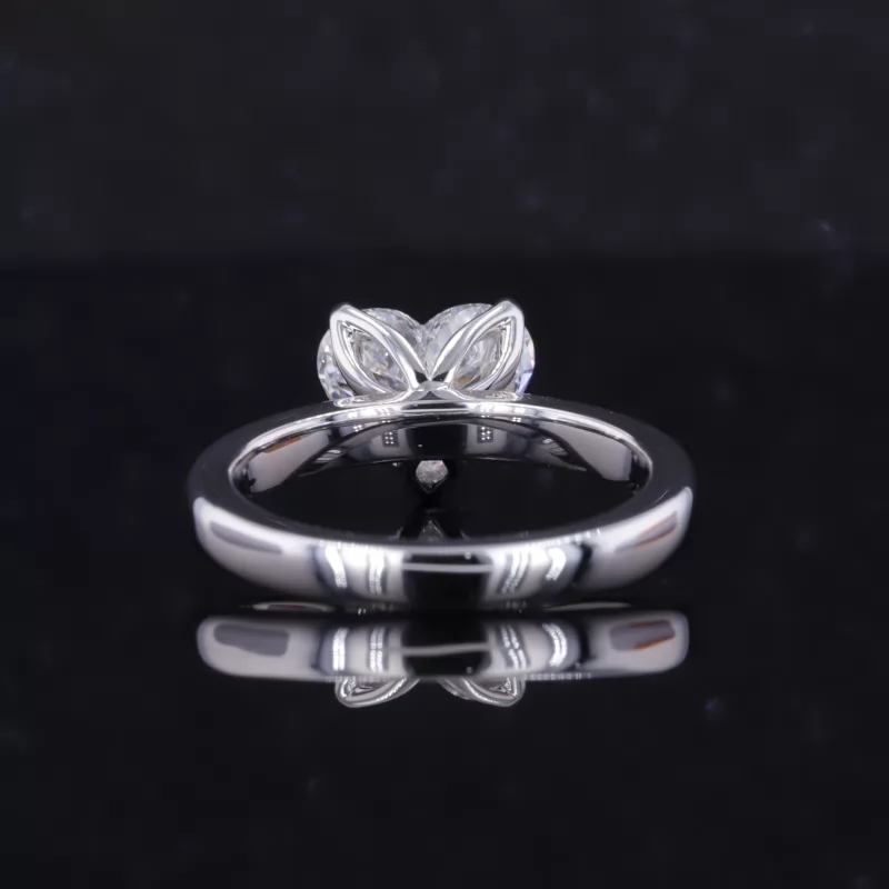 7.76×8.95mm Heart Cut Lab Grown Diamond 18K White Gold Solitaire Engagement Ring