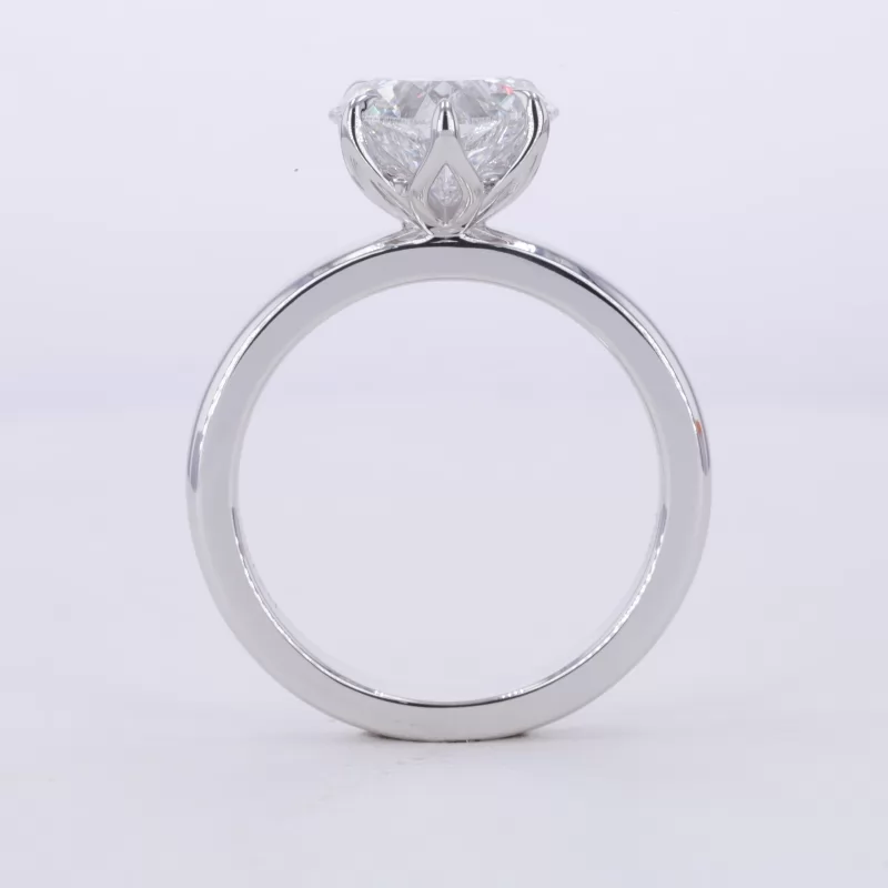 7.76×8.95mm Heart Cut Lab Grown Diamond 18K White Gold Solitaire Engagement Ring