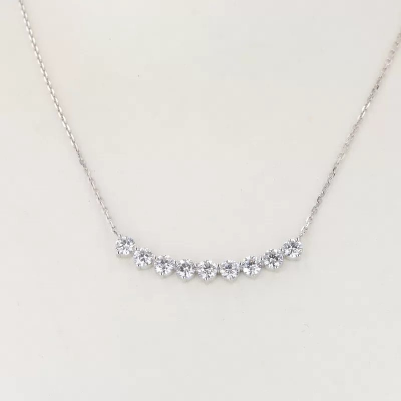 4mm Round Brilliant Cut Lab Grown Diamond 14K White Gold Diamond Pendant Necklace