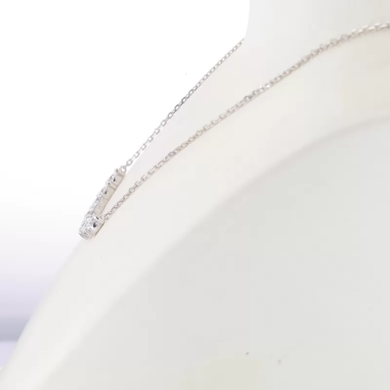4mm Round Brilliant Cut Lab Grown Diamond 14K White Gold Diamond Pendant Necklace