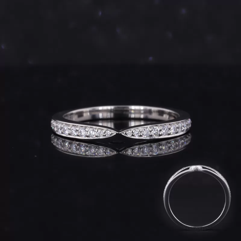 1.5mm Round Brilliant Cut Moissanite PT950 Diamond Ring