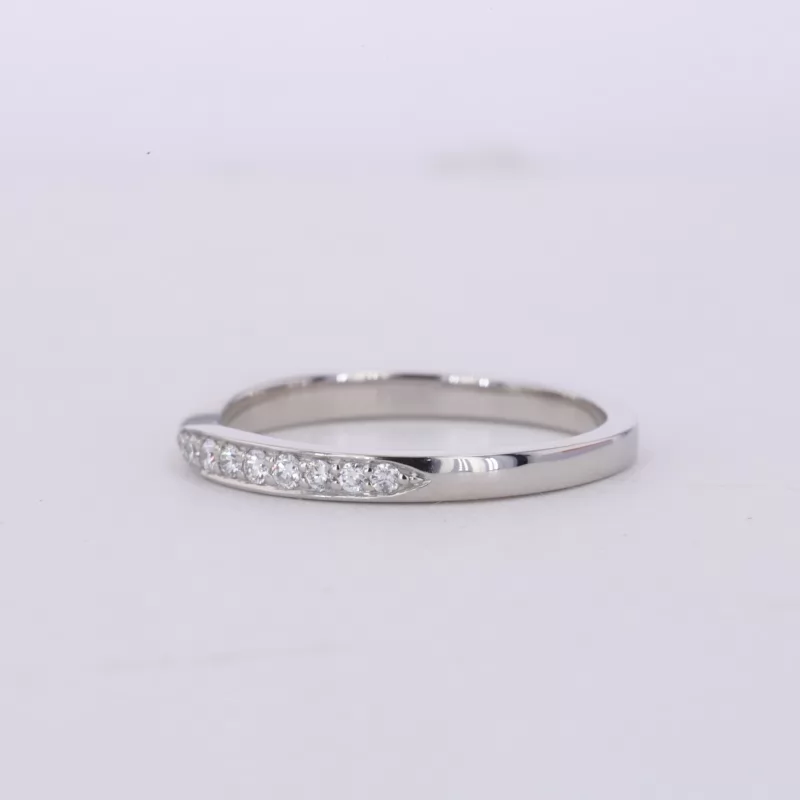 1.5mm Round Brilliant Cut Moissanite PT950 Diamond Ring