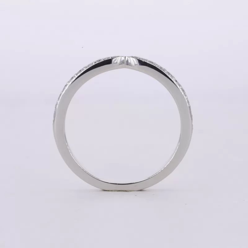 1.5mm Round Brilliant Cut Moissanite PT950 Diamond Ring