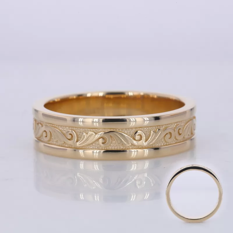 10K Yellow Gold Vintage Script Ring