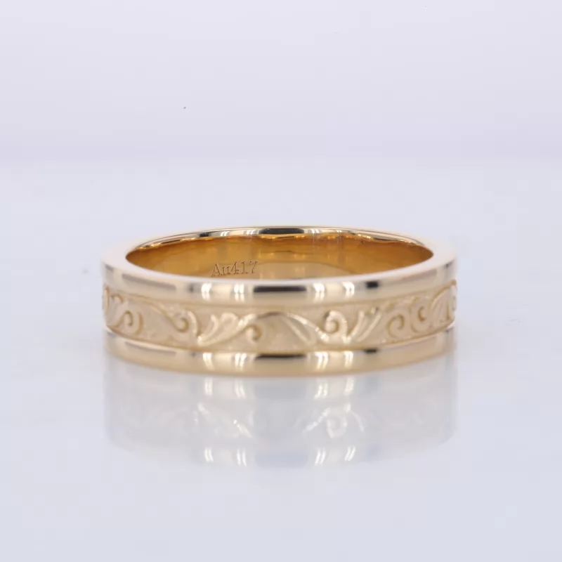 10K Yellow Gold Vintage Script Ring