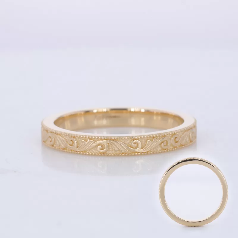 10K Yellow Gold Vintage Script Ring