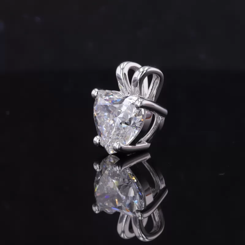 8.74×9.74mm Heart Cut Lab Grown Diamond 18K White Gold Diamond Pendant