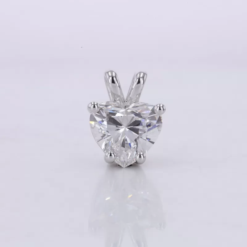 8.74×9.74mm Heart Cut Lab Grown Diamond 18K White Gold Diamond Pendant