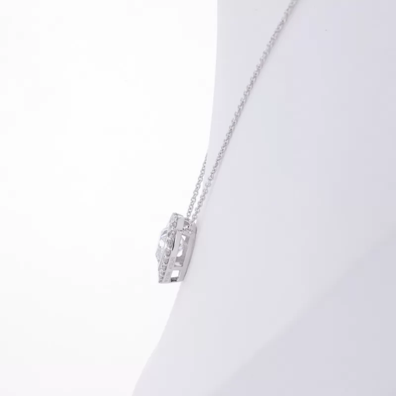 6.8×7.87mm Heart Cut Lab Grown Diamond 18K White Gold Diamond Pendant Necklace