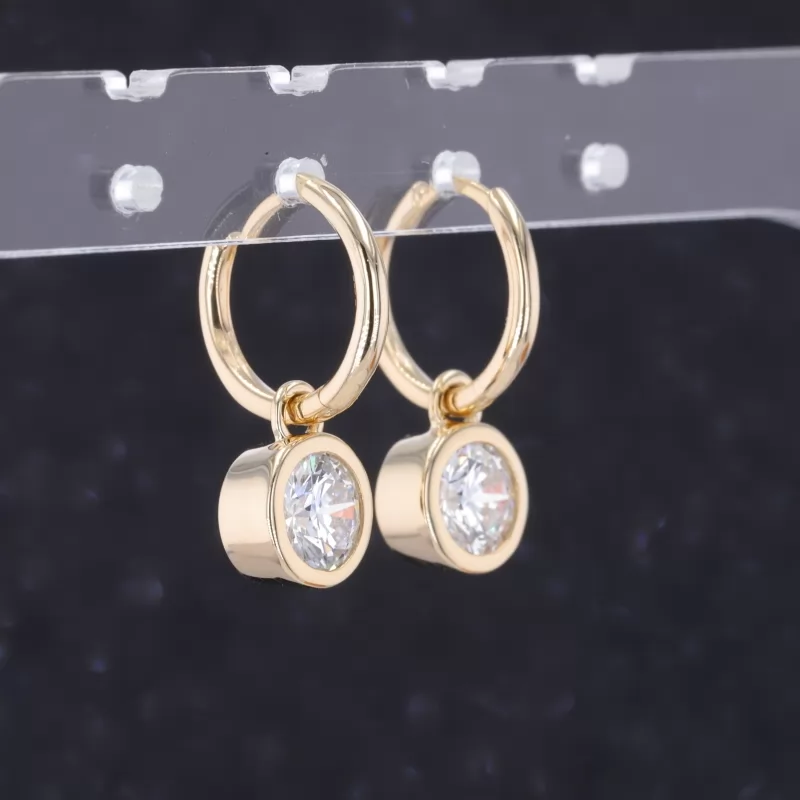 5.4mm Round Brilliant Cut Lab Grown Diamond 14K Yellow Gold Diamond Earrings