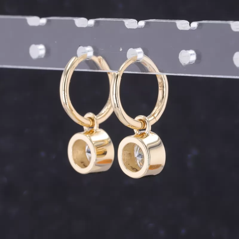5.4mm Round Brilliant Cut Lab Grown Diamond 14K Yellow Gold Diamond Earrings