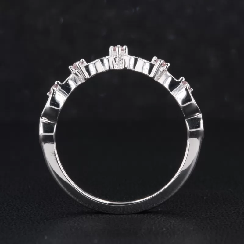 7.78×5.83mm Oval Cut Lab Grown Diamond 14K White Gold Stackable Rings