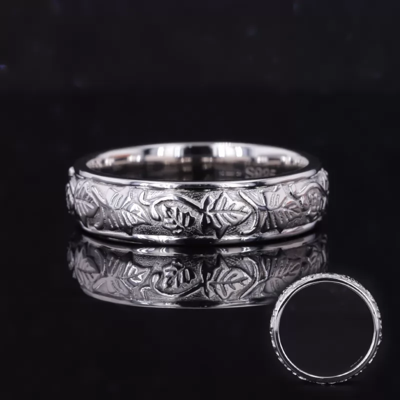 S925 Sterling Silver Vintage Script Ring