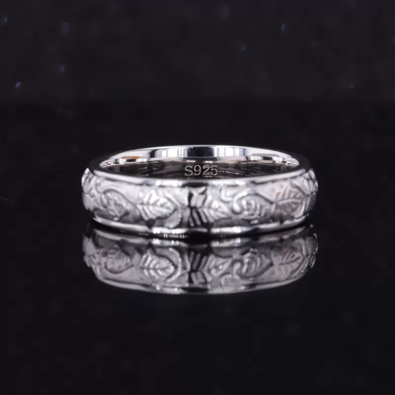 S925 Sterling Silver Vintage Script Ring