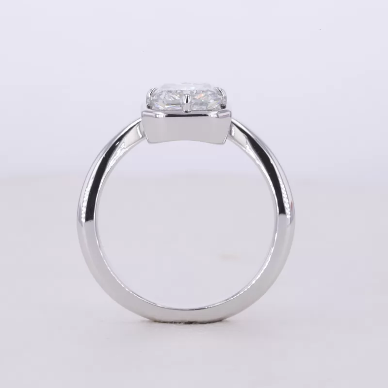 6.25×5.48mm Radiant Cut Lab Grown Diamond 10K White Gold Solitaire Engagement Ring